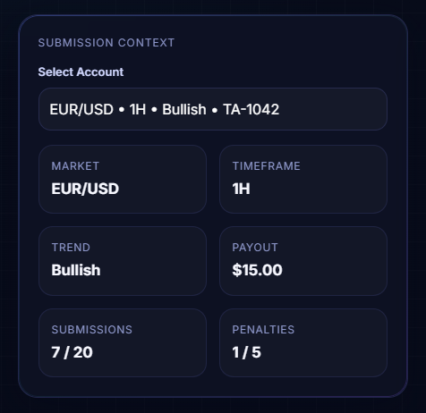 Tauriss Trading account configuration interface